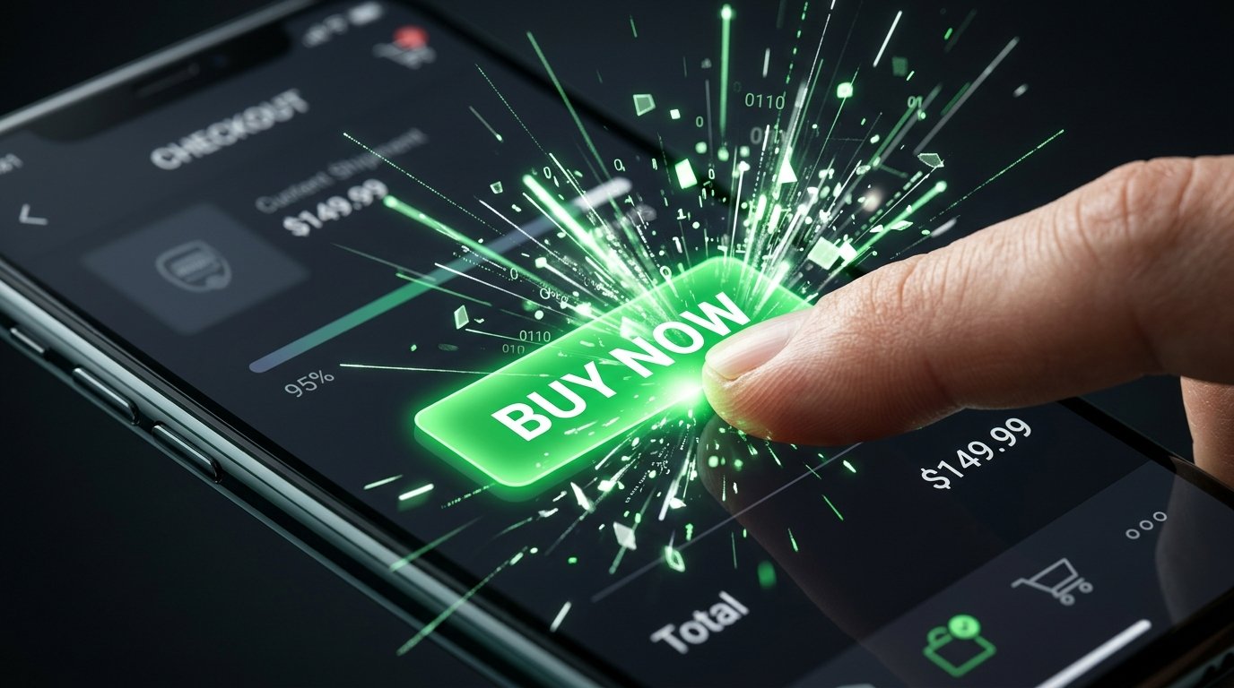 Close-up of a green buy button on a trading app showing how stock trading works in India