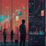 "Illustration explaining what is a share/stock with people holding shares, stock market charts, and company ownership concept.