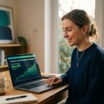 Young woman working from home on a laptop, illustrating how to earn $100 a day online with no experience.