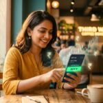 Young Indian investor tapping the buy button on a phone, illustrating what happens when you buy a stock