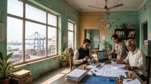 Indian entrepreneurs reviewing India Brazil trade opportunities, export documents and product samples in Kolkata